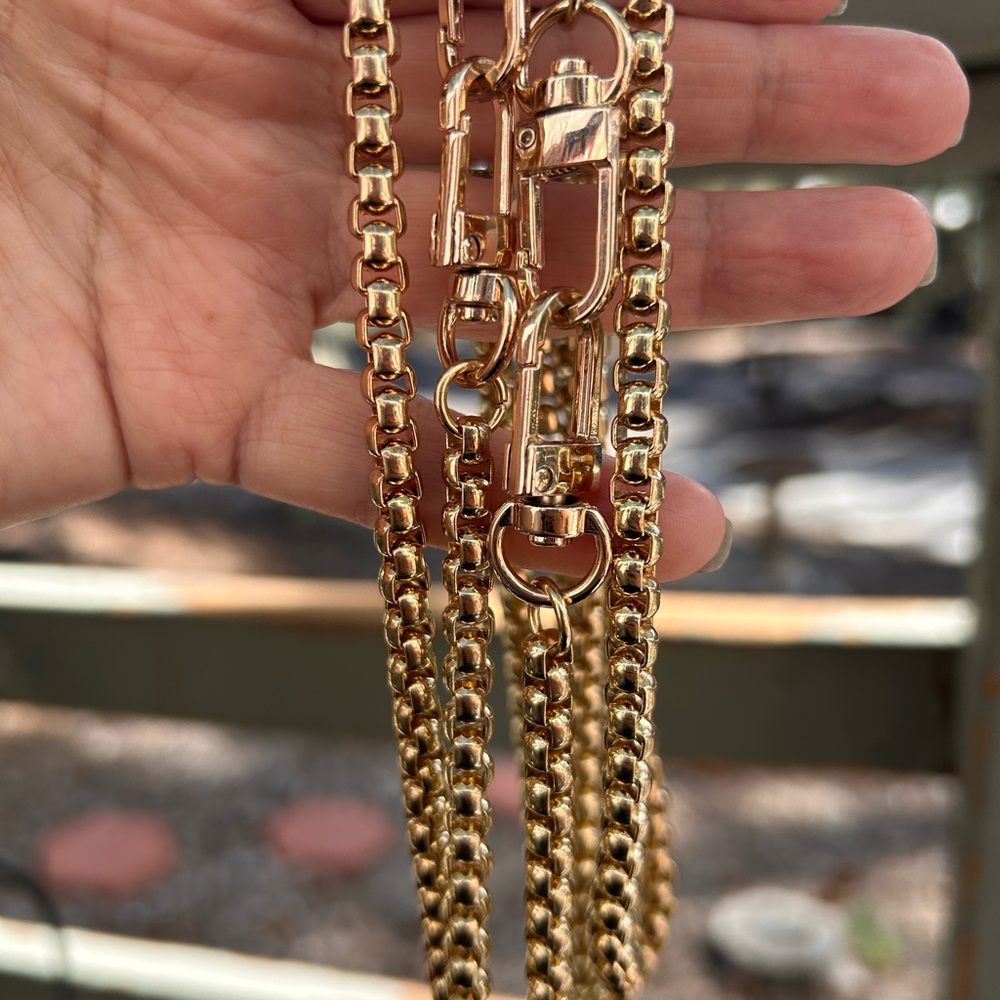 Unbranded heavy substantial, gold Rollo link necklaces interlocking, carabiners - Picture 11 of 17